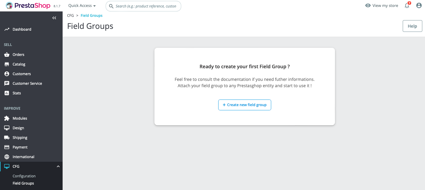 CustomFieldGroups - Backoffice Activation