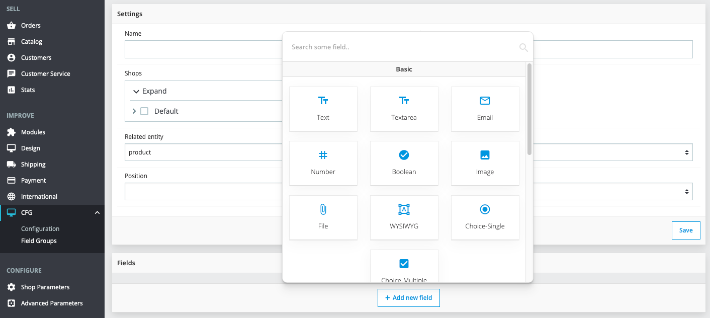 CustomFieldGroups - Ajout de Champ